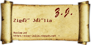 Zigó Júlia névjegykártya